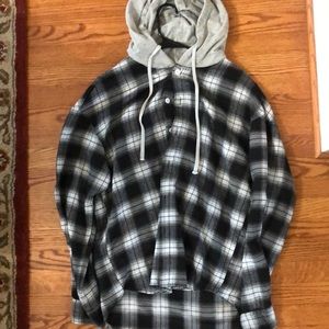 SHEIN Hoodied Flannel - XL